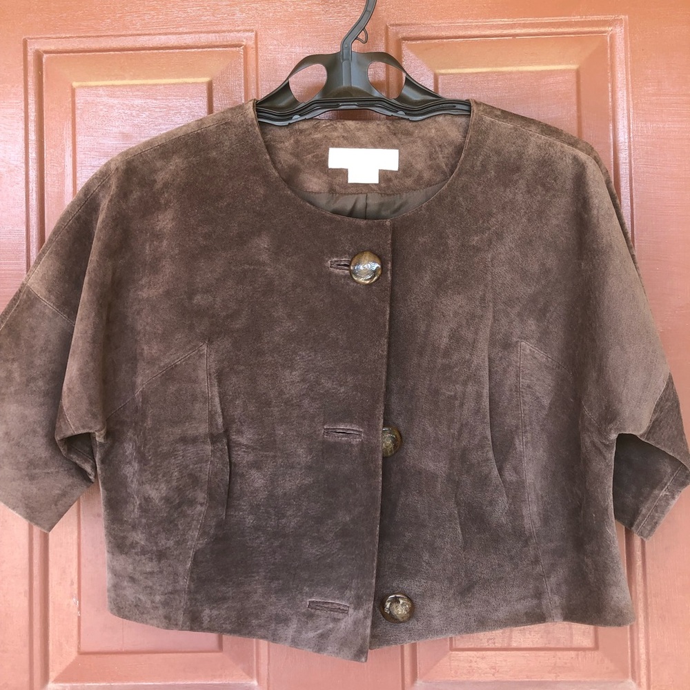 Michael Kors Leather Crop Jacket/Top